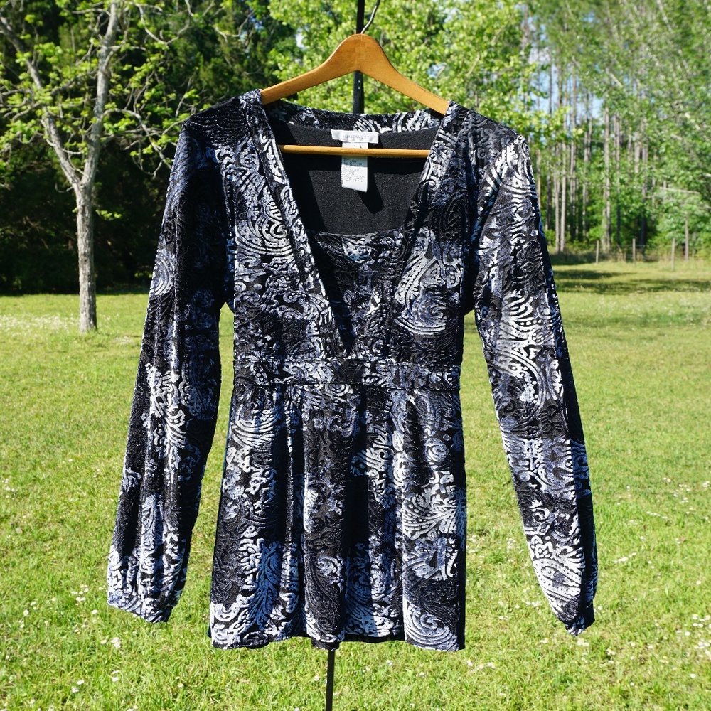 Nine West Velvet Long Sleeve